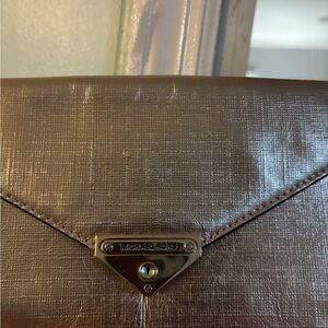 Michael Kors Gold Textured Clutch